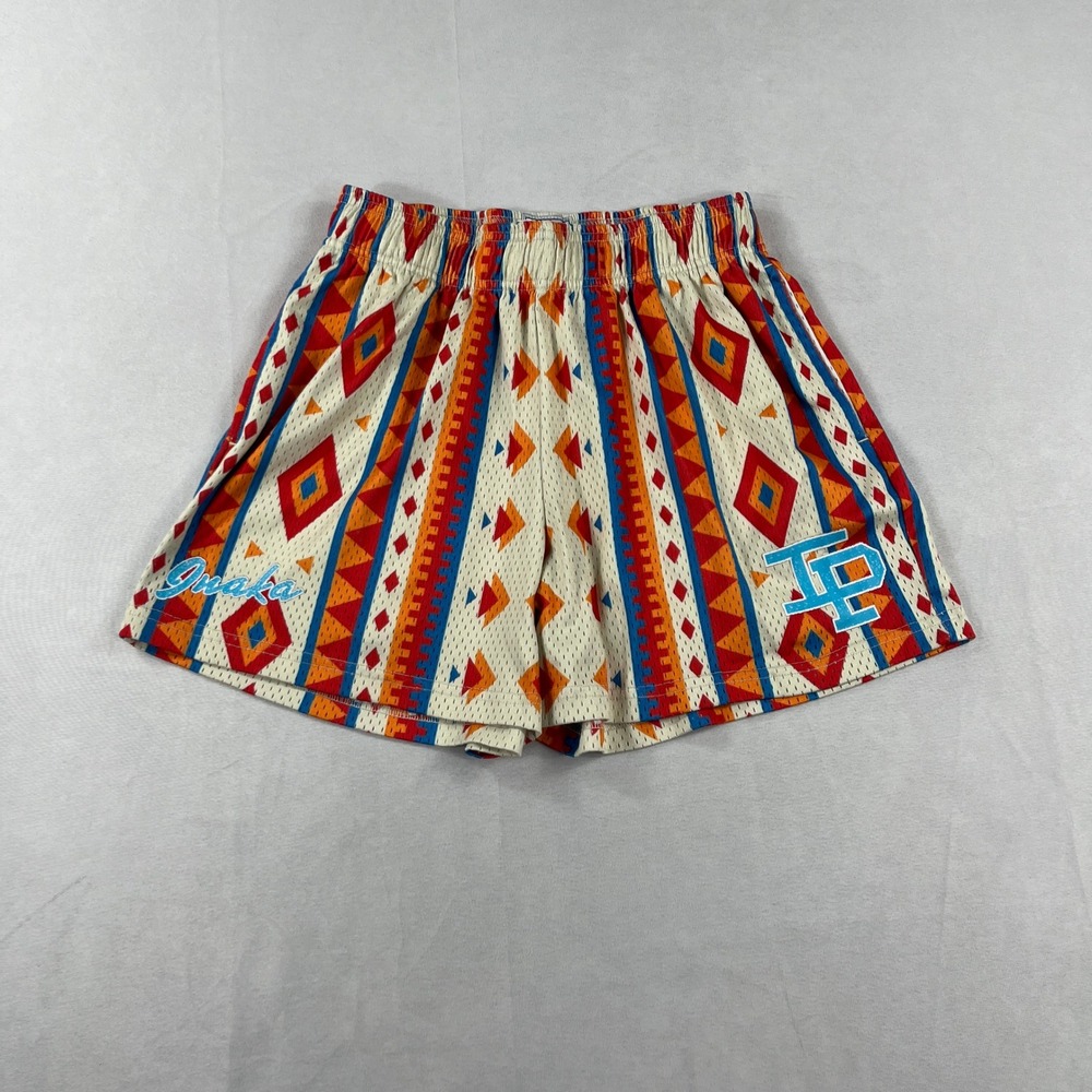 Inaka Power Mesh Gym Shorts Southwestern Geometric Pattern Mens Size S